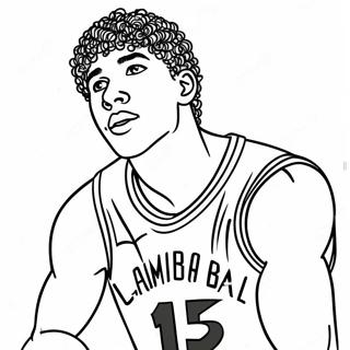 Pagina Para Colorir Do Lamelo Ball Com Bola De Basquete Páginas Para Colorir