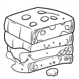 Página Para Colorir De Fatia De Queijo Cheddar Páginas Para Colorir