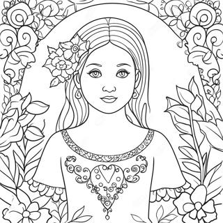 Pagina Para Colorir Da Isabella Com Flores 116076-51522