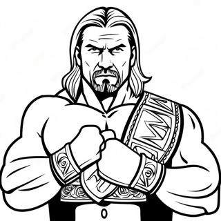 Pagina Para Colorir Do Triple H Segurando Dois Cintos 116234 51652