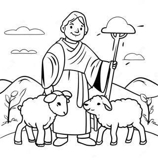 Bom Pastor Gentil Com Ovelhas Pagina Para Colorir 116440 51801