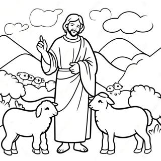 Bom Pastor Gentil Com Ovelhas Pagina Para Colorir 116440 51803