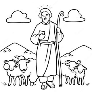 Bom Pastor Gentil Com Ovelhas Pagina Para Colorir 116440 51804