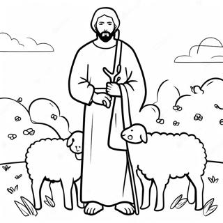 Bom Pastor Gentil Com Ovelhas Pagina Para Colorir 116440-51966
