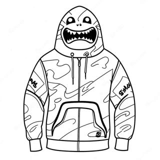Pagina Para Colorir Do Hoodie Bape Shark 116467-51991