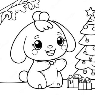 Pagina Para Colorir Do Cinnamoroll Decorando A Arvore De Natal 116825 52270