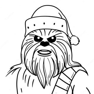 Pagina Para Colorir Chewbacca Com Um Chapeu De Papai Noel 116927-52345