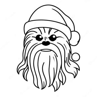 Pagina Para Colorir Chewbacca Com Um Chapeu De Papai Noel 116927-52346