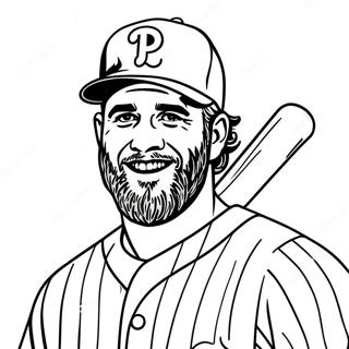 Pagina Para Colorir Do Bryce Harper Com A Camisa Dos Phillies 117779-52998