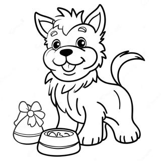 Pagina Para Colorir De Yorkie Realista Fofo Brincando Com Brinquedos 118114-53254