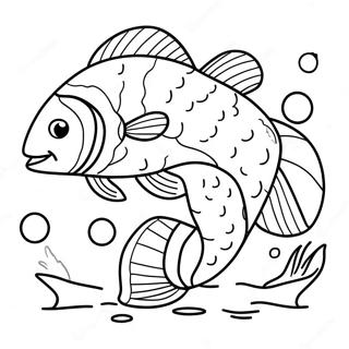 Pagina Para Colorir De Salmao Em Desenho Animado Nadando 118192-53317