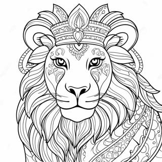 Pagina Para Colorir De Retrato Detalhado De Leao 118244-53357