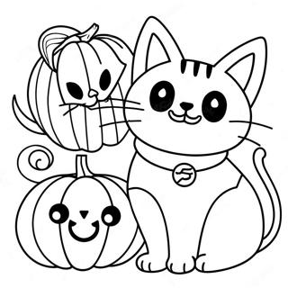 Gatos De Halloween Páginas Para Colorir