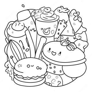 Pagina Para Colorir De Doodle De Comida Kawaii Encantadora 118884-53969