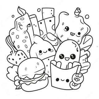 Pagina Para Colorir De Doodle De Comida Kawaii Encantadora 118884-53970