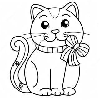 Pagina Para Colorir Do Gato Natalino Festivo Com Bastao De Doces 118911 53995
