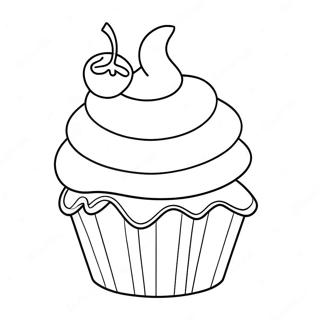 Cupcake Gigante Com Cereja Em Cima Pagina De Colorir 11900-706