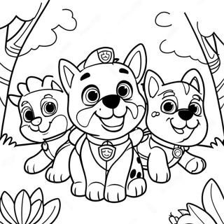 Pagina Para Colorir Da Equipe Da Patrulha Canina Alegre Na Primavera 119115-54154