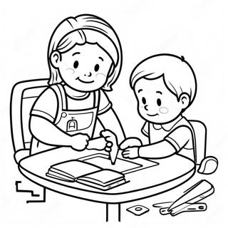 Criancas Gentis Ajudando Para Colorir 119448-54408