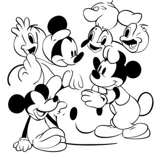 Pagina Para Colorir Do Mickey Mouse Brincando Com Amigos 1194-2590