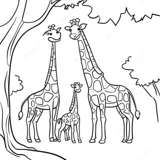 Pagina Para Colorir De Familia De Girafas Debaixo Da Arvore 119527-54470