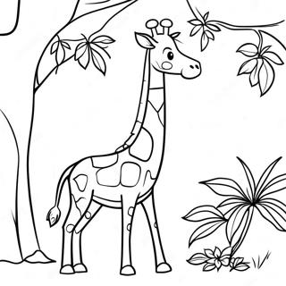 Pagina Para Colorir De Uma Girafa Elegante Comendo Folhas 119529 54477