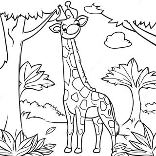 Pagina Para Colorir De Uma Girafa Elegante Comendo Folhas 119529 54478