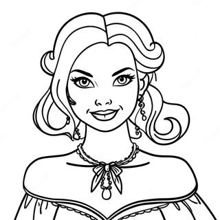 Pagina Para Colorir De Uma Elegante Garota Vampira Em Um Vestido 119760-54657