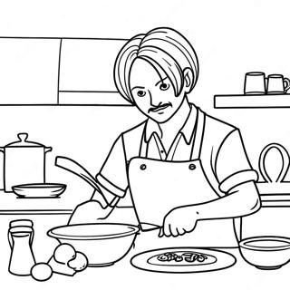 Pagina Para Colorir Do Sanji Cozinhando Pratos Deliciosos 119809-54689