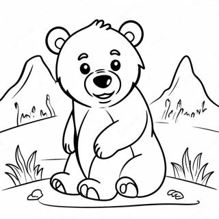 Pagina Para Colorir Do Adoravel Filhote De Urso Pardo 119991-54829