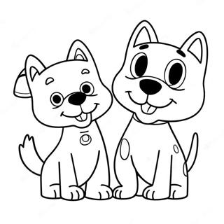 Pagina Para Colorir Do Duo Gatocao Brincalhao 120017-54850