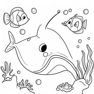 Raia Realista Com Recifes De Coral Pagina Para Colorir 120428-55180