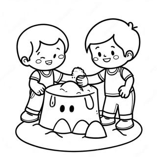 Pagina Para Colorir De Criancas Brincalhonas Construindo Castelo De Areia 120836 55686