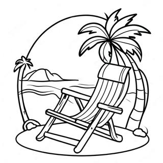 Pagina Para Colorir De Cadeira De Praia Relaxante Com Palmeira 120837-55689
