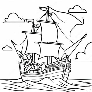 Pagina Para Colorir De Cristovao Colombo Navegando No Oceano 120913 55554