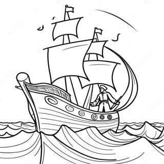 Pagina Para Colorir De Cristovao Colombo Navegando No Oceano 120913 55743