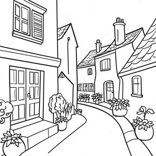 Pagina Para Colorir De Uma Charmosa Vila Francesa 120965 55782