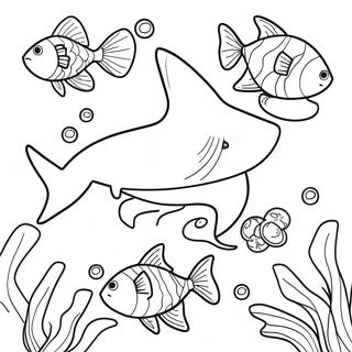 Pagina Para Colorir Tubarao Tigre Com Peixes Brincalhoes 121169 55952