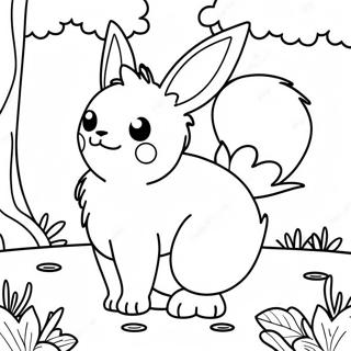 Pagina Para Colorir Do Flareon Em Uma Floresta Magica 121759-56382