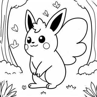 Pagina Para Colorir Do Flareon Em Uma Floresta Magica 121759-56383
