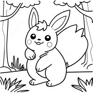 Pagina Para Colorir Do Flareon Em Uma Floresta Magica 121759-56384