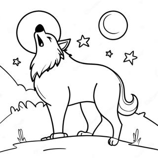 Lobo Majestoso Uivando Para A Lua Pagina Para Colorir 12176-2313