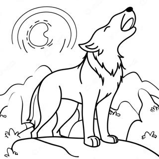 Lobo Majestoso Uivando Para A Lua Pagina Para Colorir 12176-2316