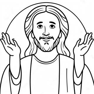 Pagina Para Colorir Jesus Feliz Com Os Bracos Abertos 122069 56629