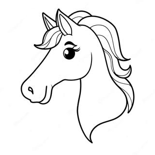Pagina Para Colorir Cabeca De Cavalo Em Estilo De Desenho Animado 122121-56672