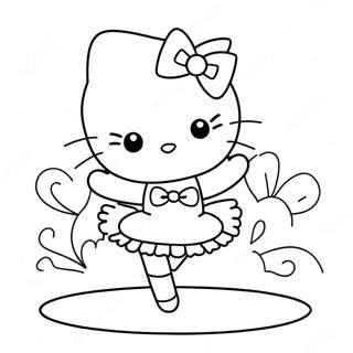 Contorno Da Bailarina Hello Kitty Páginas Para Colorir