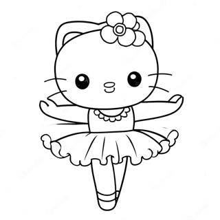 Pagina Para Colorir Do Contorno Da Bailarina Hello Kitty 122656-57130