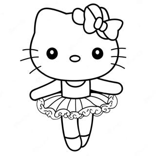 Pagina Para Colorir Do Contorno Da Bailarina Hello Kitty 122656-57132