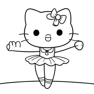 Pagina Para Colorir Da Elegante Pose Da Bailarina Hello Kitty 122658-57137