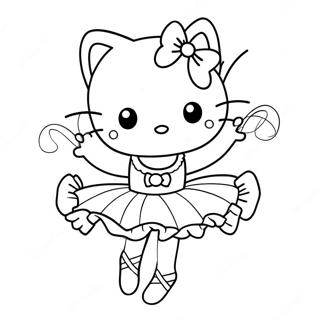 Pagina Para Colorir Da Elegante Pose Da Bailarina Hello Kitty 122658 57139